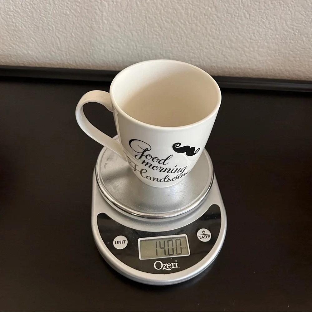 Pfaltzgraff “Good Morning Handsome” Mug Mustache Coffee Cup White Ceramic